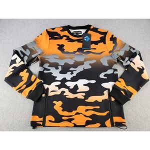 Create 2MRW Ombre Orange Camo Crewneck Sweatshirt Men's Medium  Pockets NWT $98